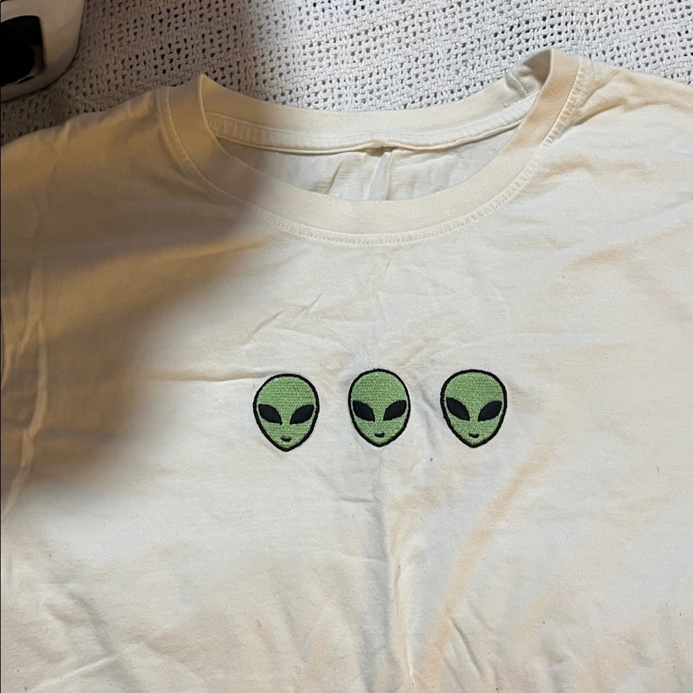 Alien Graphic Kids T-Shirt - Cream